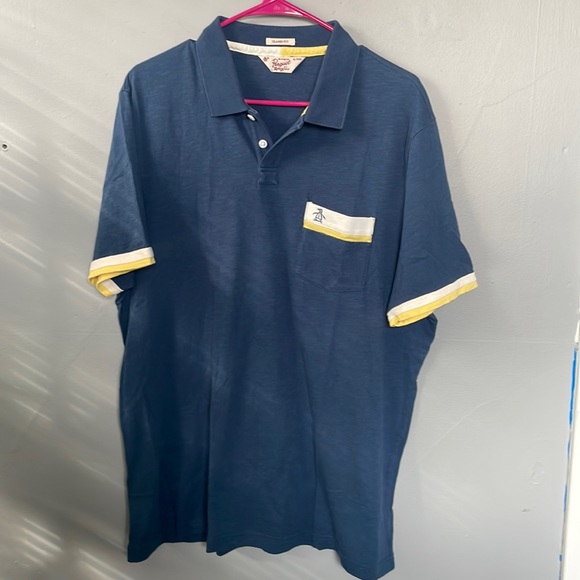Original Penguin Other - Original Penguin XL Navy Striped Sleeves Polo preppy new money country club